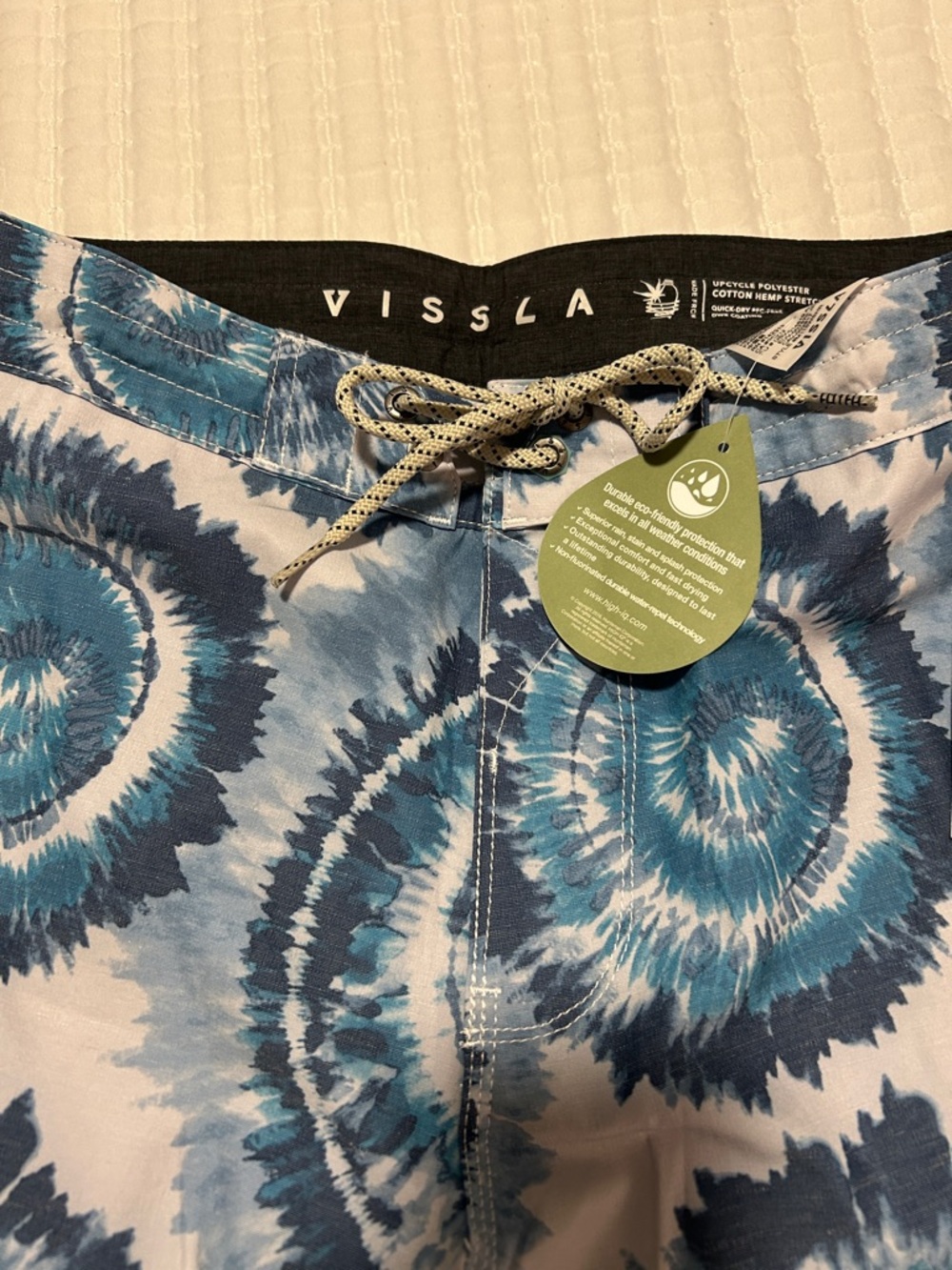 VISSLA Teal and Navy Tie-Dye Swim Board Shorts 32” waist - Picture 4 of 7